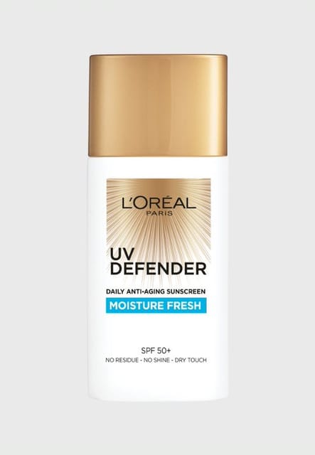 UV Defender Moisture Fresh Daily Anti-Ageing Sunscreen SPF 50+ with Hyaluronic Acid 50ml