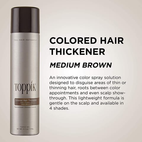 Colored Hair Thickener, Medium Brown