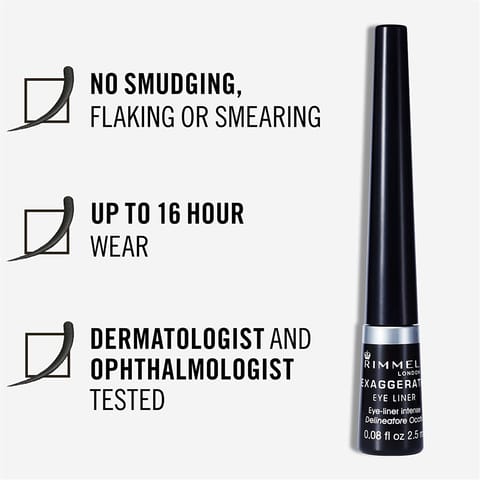 Rimmel Exaggerate Liquid Eyeliner  001 Black