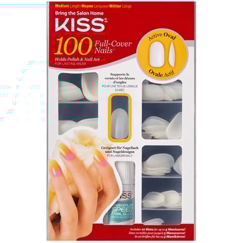 100 Full Cover Nails - Active Oval