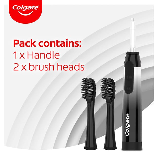 Colgate Battery 360 Sonic Charcoal Soft Toothbrush with charcoal infused bristles cleans in 4 ways for a healthy, whole mouth clean with a replaceable head and a battery