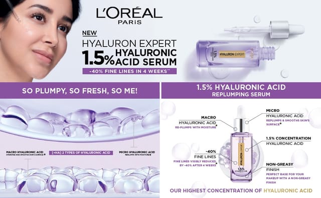 Loreal Paris Hyaluron Expert Replumping Serum with Hyaluronic Acid - 50ml