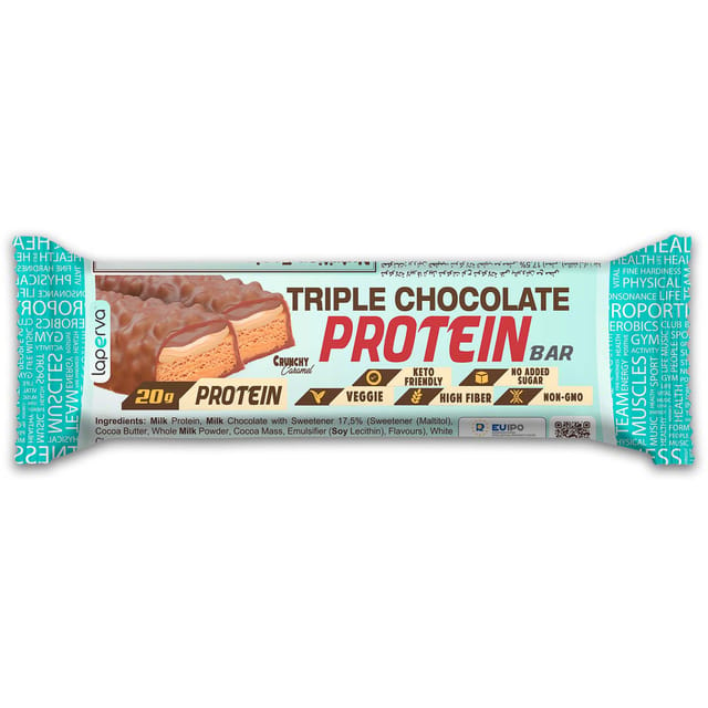 Laperva Triple Chocolate Protein Bar, Crunchy Caramel, 1 Bar