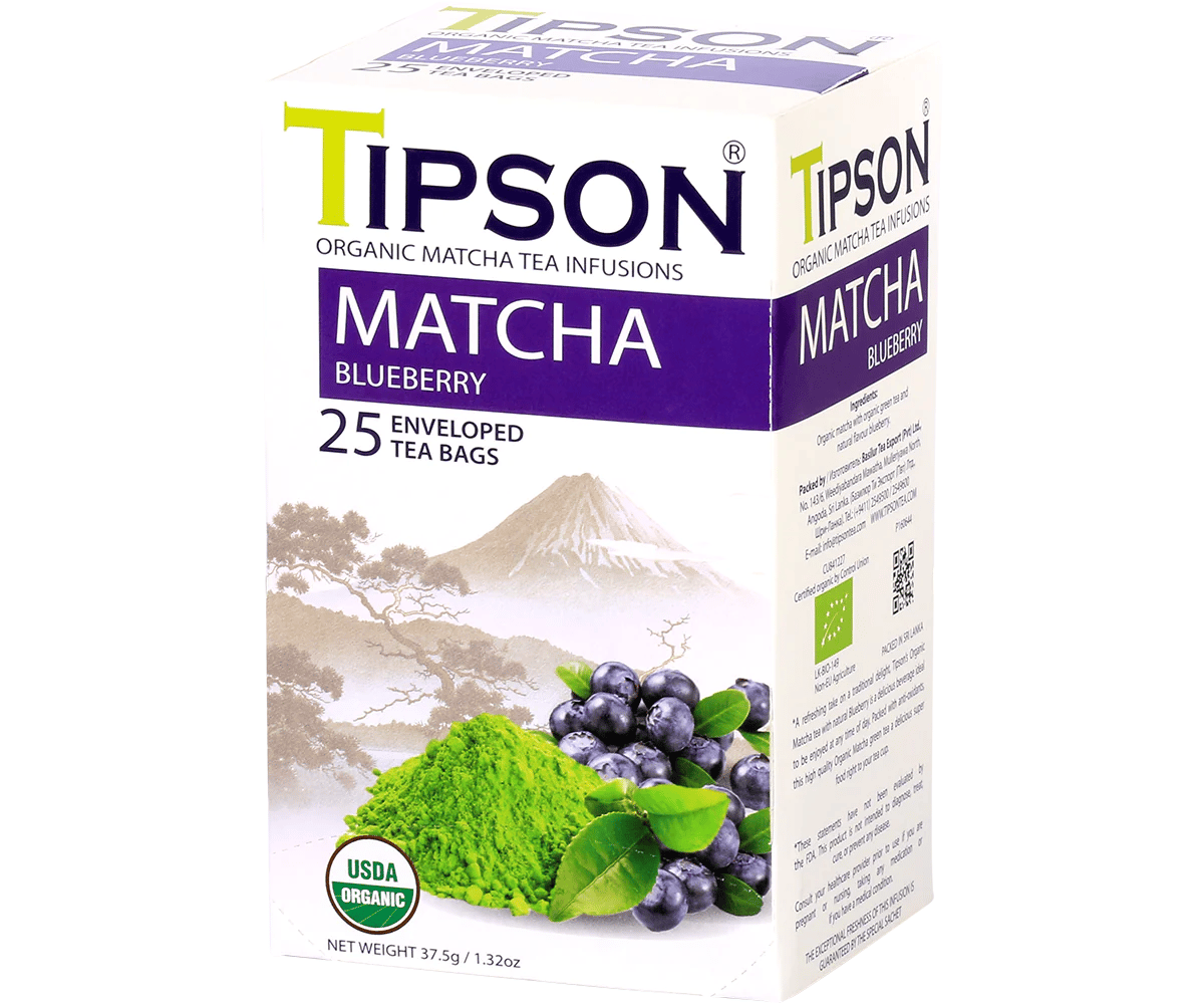 Tipson Organic Matcha Blueberry 25 Bag