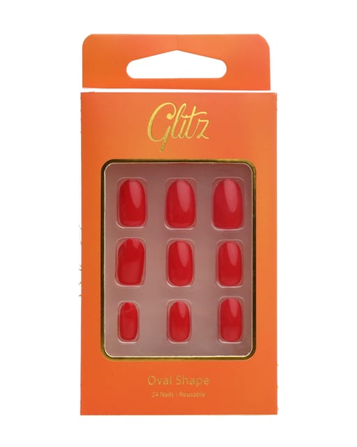 Glitz Nails Oval - 25 Red