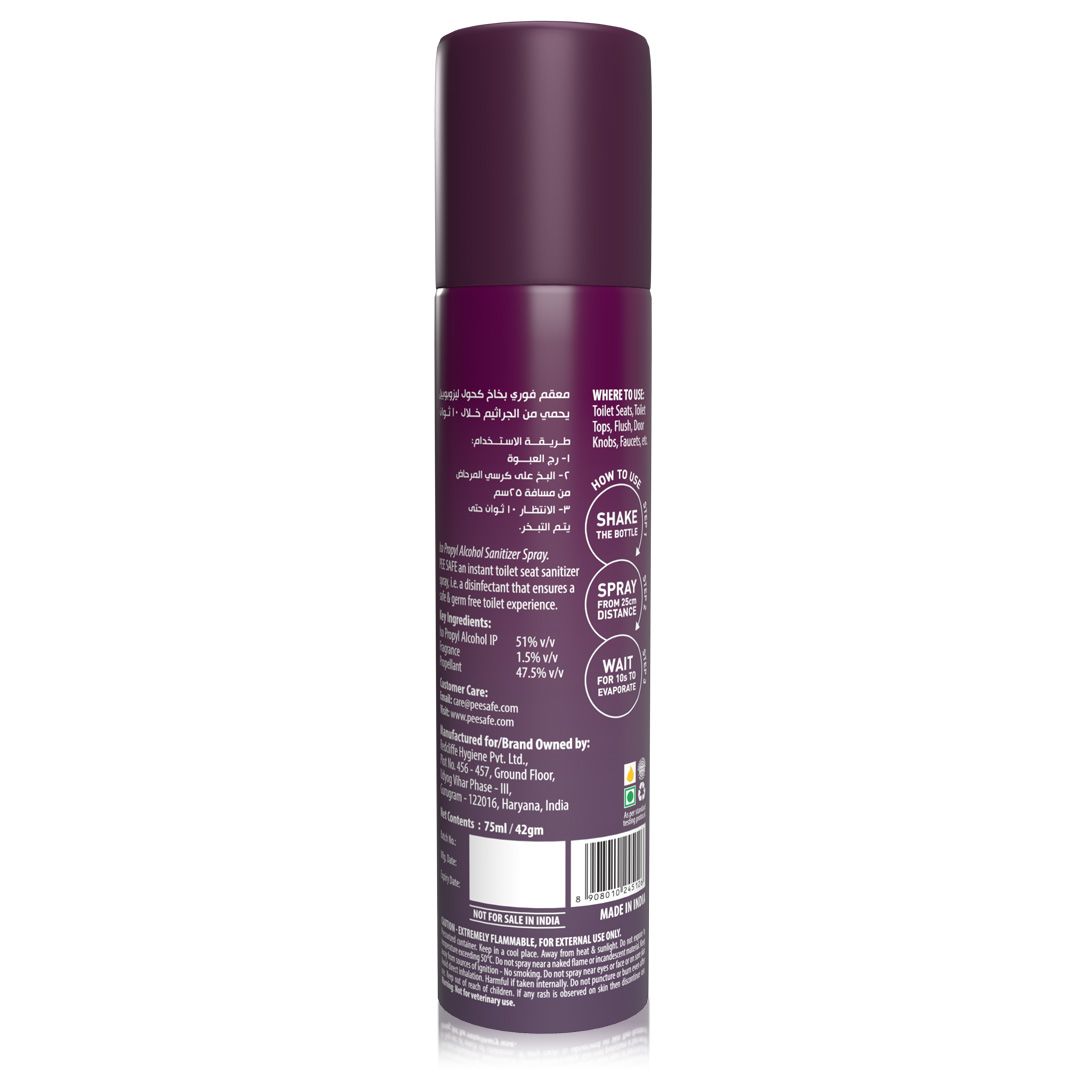 Pee Safe Toilet Seat Spray Lavender 75Ml