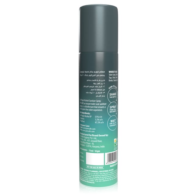 Pee Safe Toilet Seat Spray Mint 75Ml