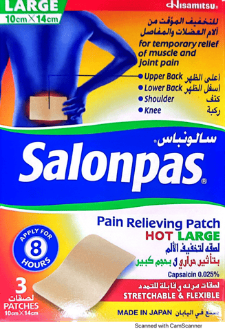 Salonpas Pain Relieving patches hot large (3) 10cm*14cm