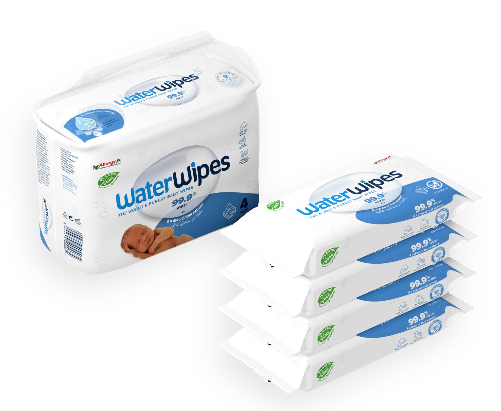 Water Wipes Original Baby 4X60 Wipes