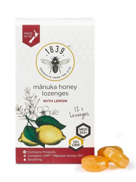 1839 Manuka Honey Lozenges Lemon 12 pcs