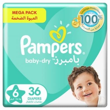 بامبرز عناية مميزة، مقاس 6 (13+ كجم) 36حبة