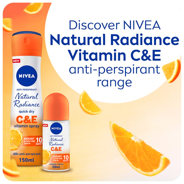 Nivea, Deodorant, Spray, Natural Radince C & E Vitamin - 150 Ml