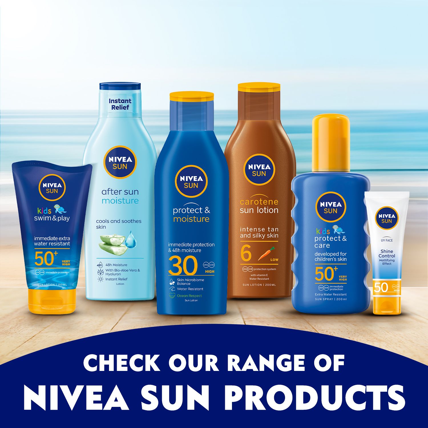 NIVEA Sun Protect & Moisture Sun Lotion SPF50+ 200 ml