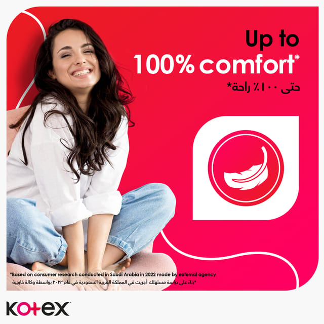 Kotex Maxi Protect Thick Pads, Normal Size Sanitary Pads with Wings, 30 Sanitary Pads