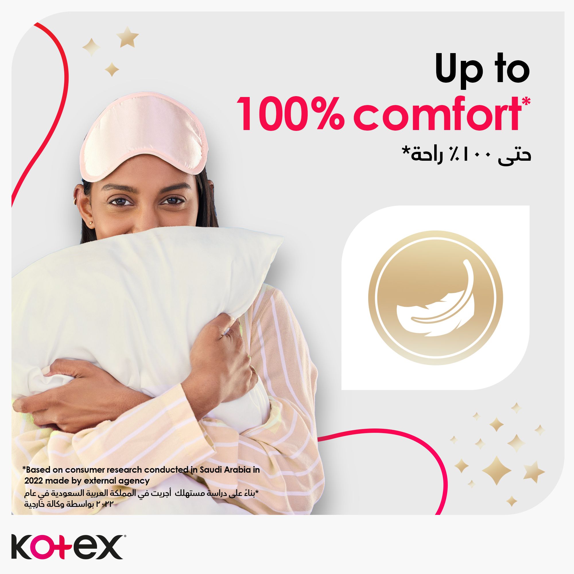 Kotex Maxi Protect Thick Pads, Overnight Protection Sanitary Pads with Wings, 8 Sanitary Pads