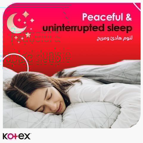 Kotex Maxi Protect Thick Pads, Overnight Protection Sanitary Pads with Wings, 8 Sanitary Pads