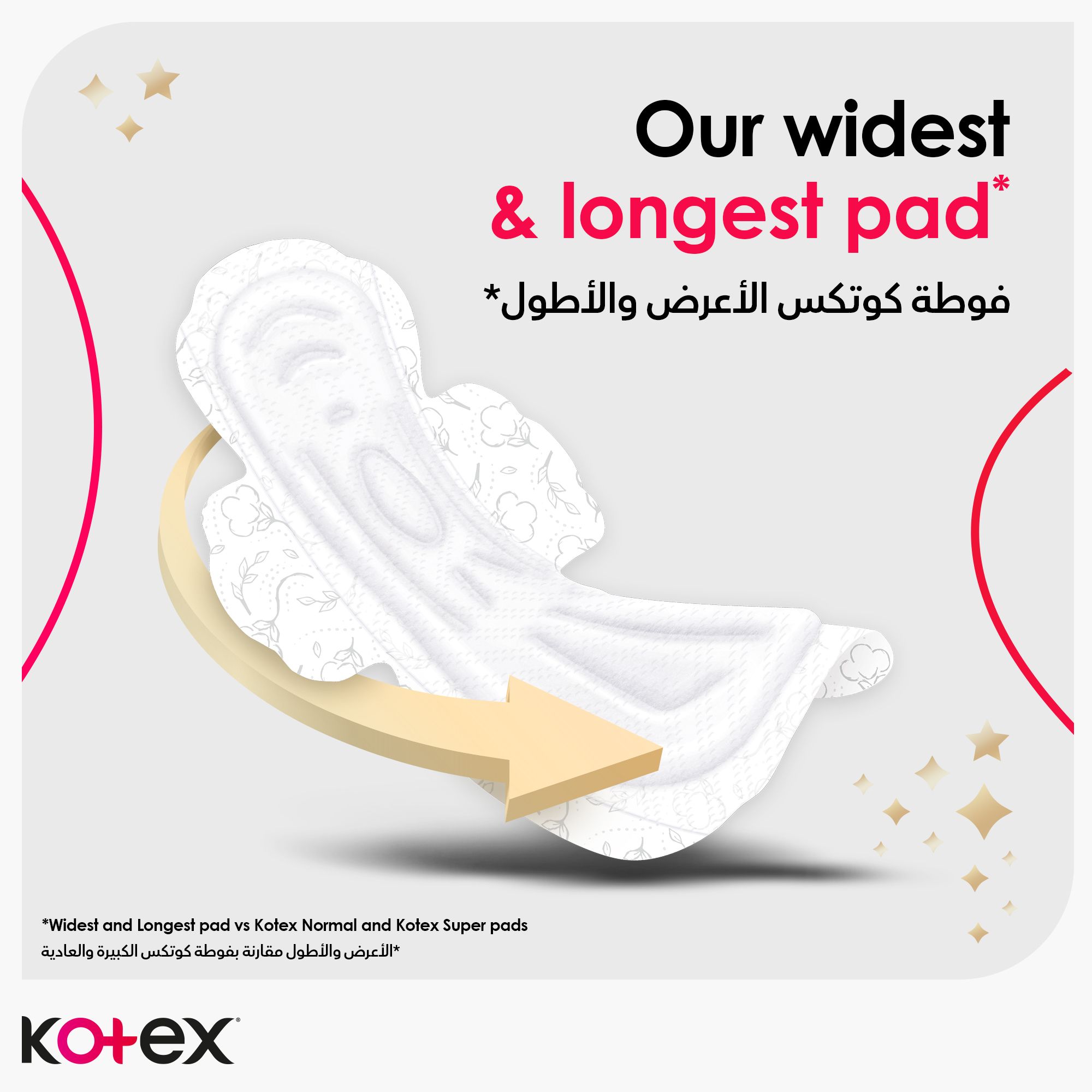 Kotex Maxi Protect Thick Pads, Overnight Protection Sanitary Pads with Wings, 24 Sanitary Pads