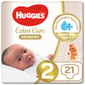 Huggies Extra Care Newborn, Size 2, 4 - 6 kg, Carry Pack, 21 Diapers