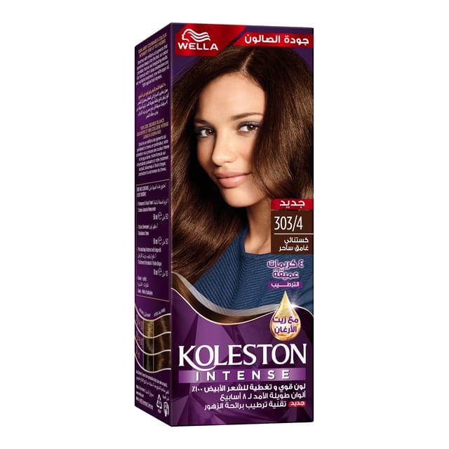 Color Cream Hair Color 303/4 Dark Chestnut