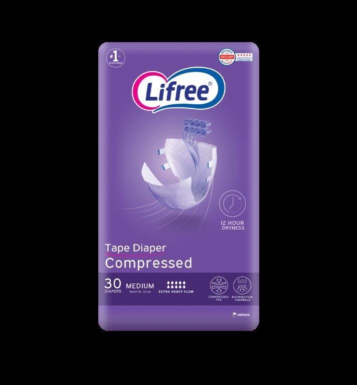 Lifree Adult Tape Diaper Medium (6+24) Diapers