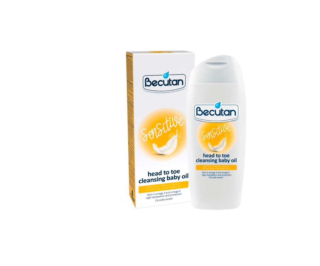 Becutan Sensitive Head To Toe Cleansing Baby Bath Oil 200 Ml.