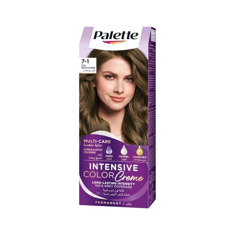 Palette Intensive Color Creme Hair Color 7-1 Cool Middle Blonde