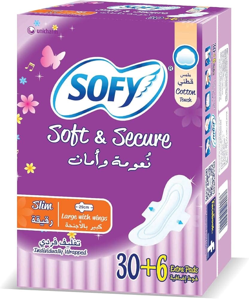 سوفي فوط صحية مضغوطة كبيرة بالأجنحة 6×30