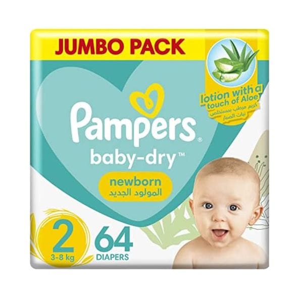 Pampers Rash Protection,New Born Size 2 (3-8Kg) 64Pc