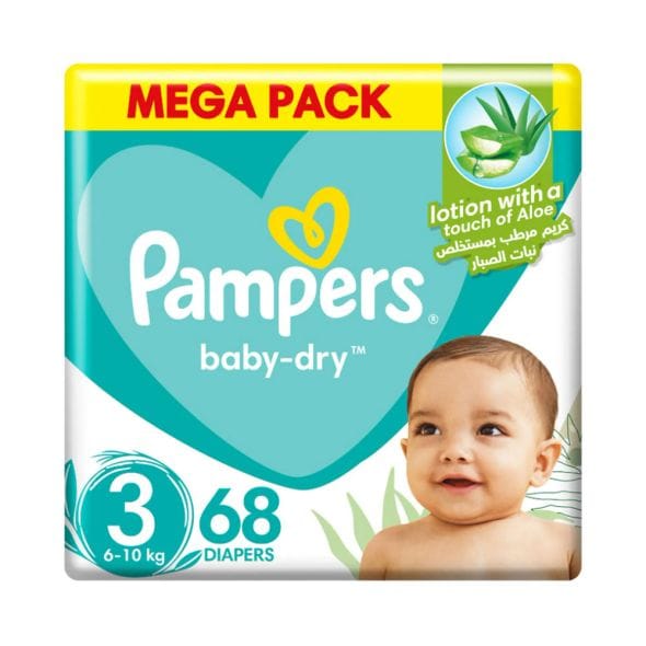 Pampers Rash Protection Taped Diapers, Size 3 (6-10Kg) 68Pc