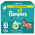 Pampers Rash Protection Taped Diapers, Size 3 (6-10Kg) 136Pc