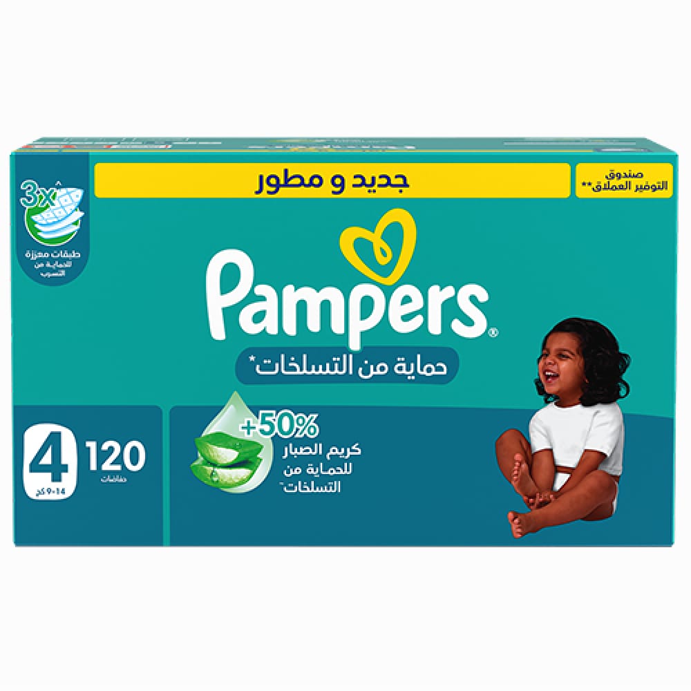 Pampers Rash Protection, Size 4 (9-14Kg) 120Pc