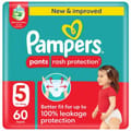Pampers Rash Protection Pants, Size 5 (12-18Kg) 60Pc