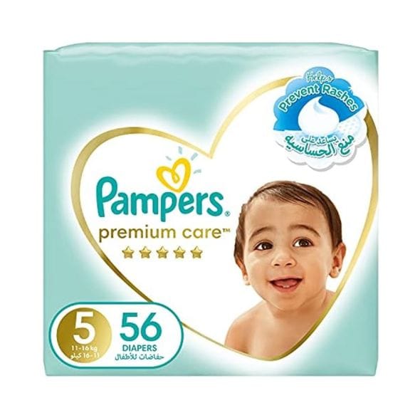 Pampers Ultimate Comfort Taped Diapers, Size 5 (11-16Kg) 56Pc