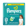 Pampers Rash Protection Taped Diapers, Size 5 (11-16Kg) 38Pc