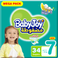 Babyjoy Compressed Diapers, Size 7 34Pc