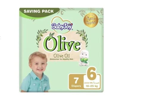 Babyjoy Healthy Skin Diapers With Olive Oil, Size 6 7Pc
