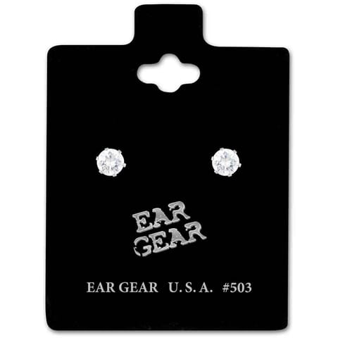 Ear Gear Silver 503 Cubic Zirconia 3mm