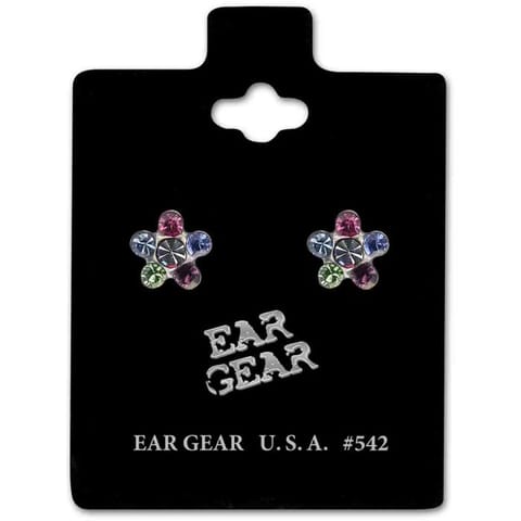 Ear Gear Silver 542 Daisy Rainbow