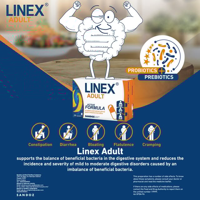 Linex Adult Probiotic 28 Hard Capsules