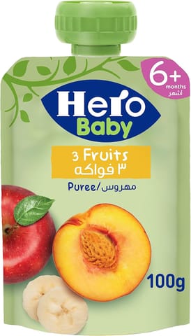 كيس هيرو بيبي، 3 فواكه، 100 جم