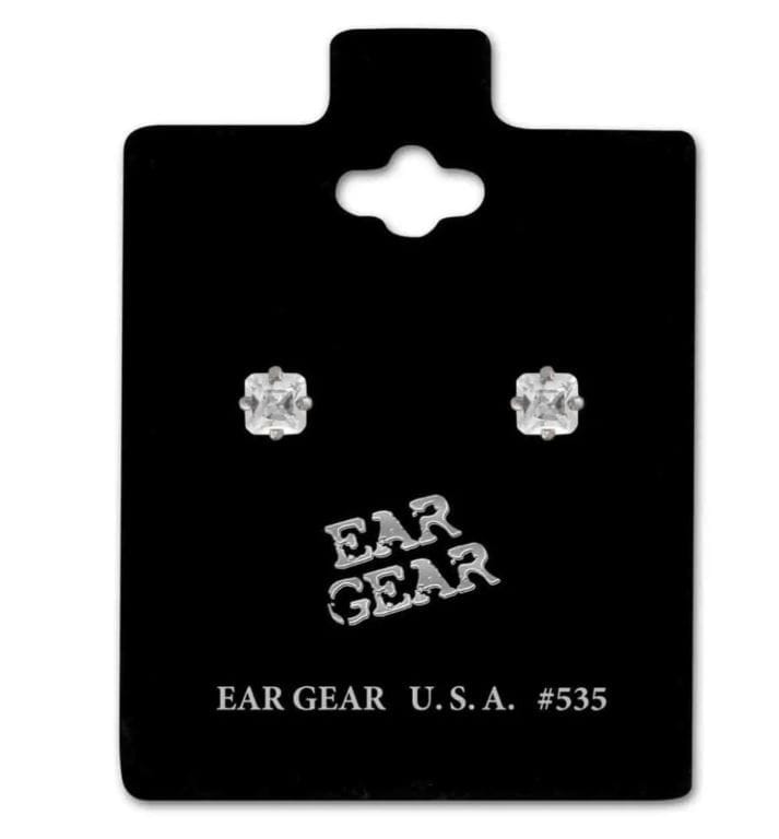 Ear Gear Silver 535 Cubic Zirconia 3*3mm