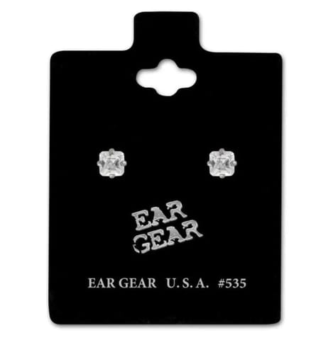 Ear Gear Silver 535 Cubic Zirconia 3*3mm