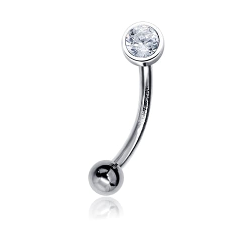 حلق بيرسينغ للحواجب - موديل رقم EB03 بار & حجر زرقون
مقاس 
1.2x8x3mm