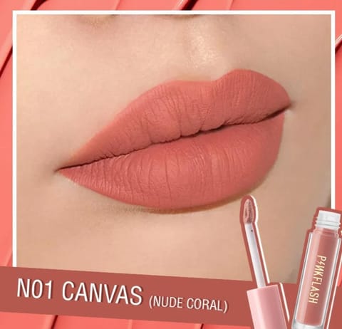 Pink Flash Matte Liquid Lipstick N01 Canvas
