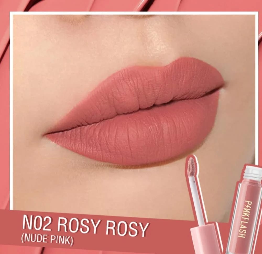 Pink Flash Matte Liquid Lipstick N02 Rosy Rosy