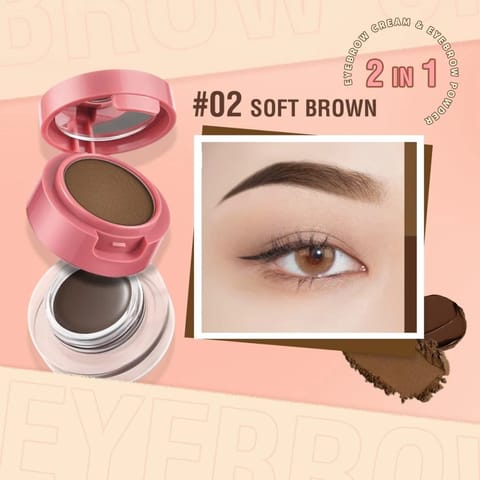 Pink Flash gel and eyebrow powder 02 Soft Brown