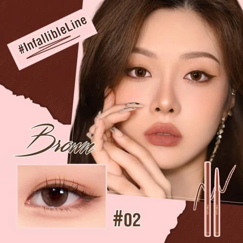 Pink Flash Gel Eyeliner Pencil  02 Brown