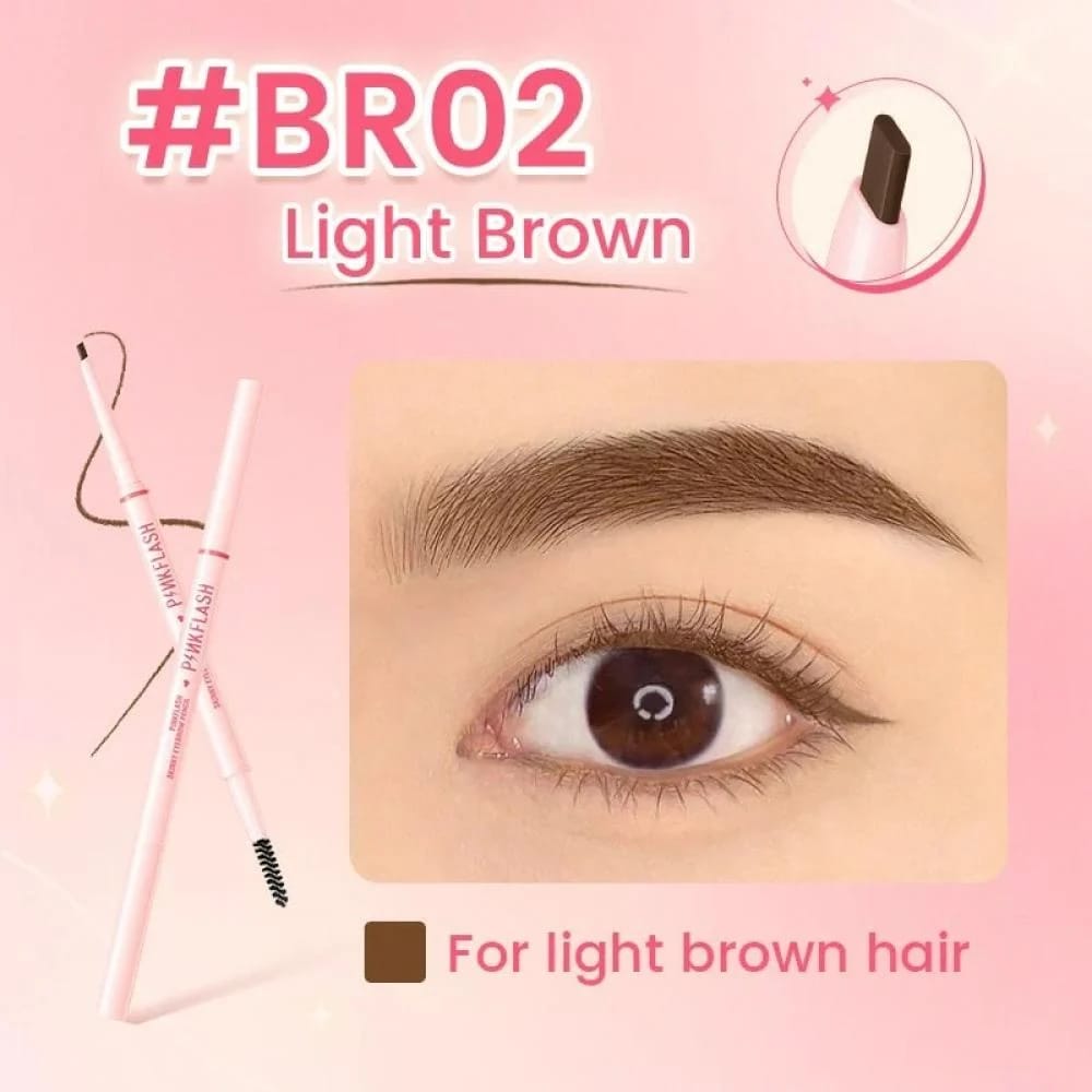 Pink Flash Eyebrow Pencil BR02 Light Brown