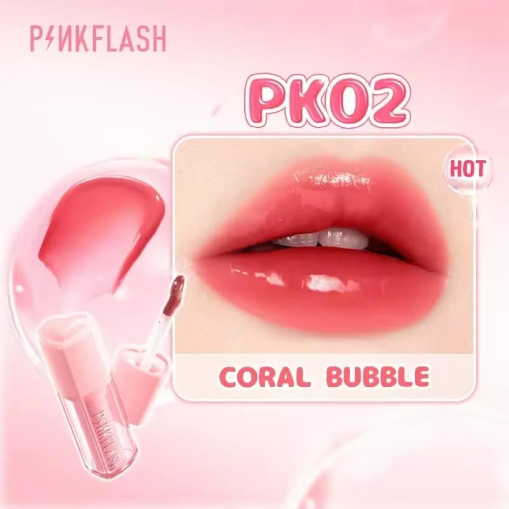 Pink Flash Lip Gloss PK02 Coral Bubble