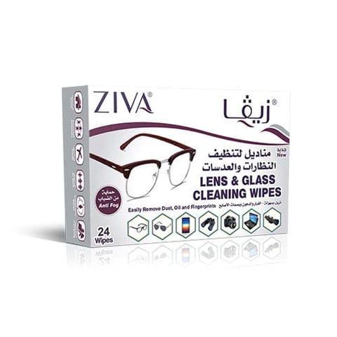 مناديل لتنضيف النظارات والعدسات ٢٤ منديل